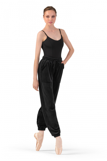 Bloch P80003 black velvet jogging trousers