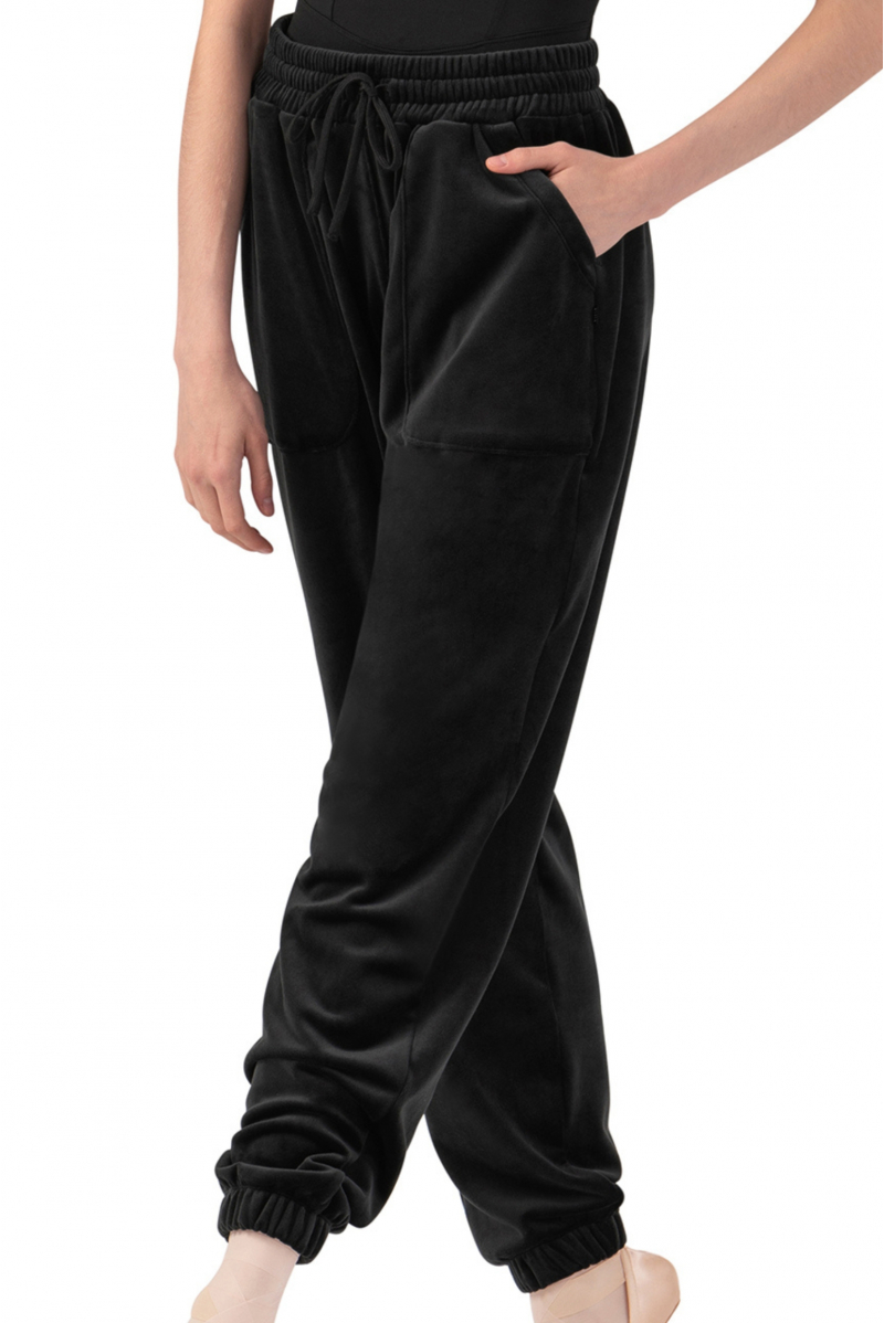 Bloch P80003 black velvet jogging trousers