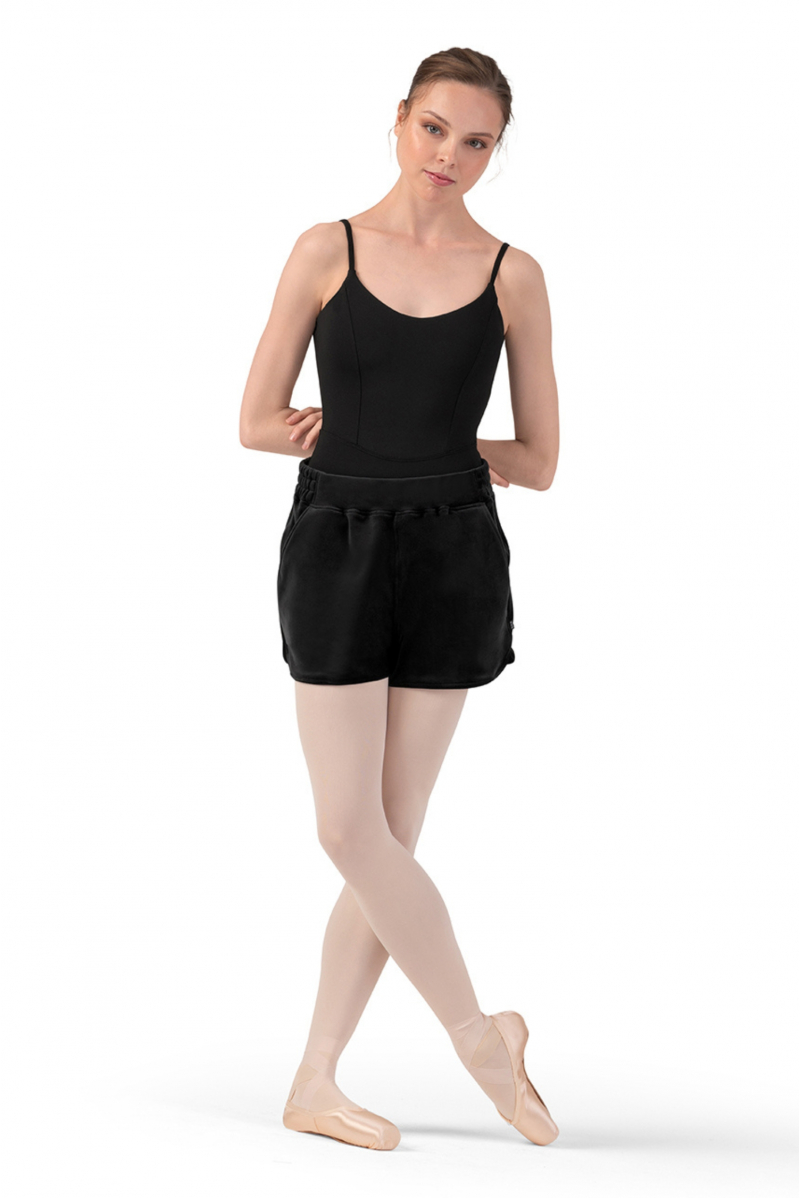Bloch R90007 black velvet shorts