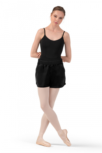Bloch R90007 black velvet shorts