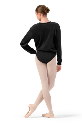 Bloch Z30015 black velour round neck jumper