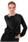 Bloch Z30015 black velour round neck jumper