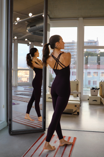 Combinaison Temps Danse Vegan doubles bretelles figue