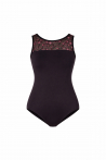 Capezio F12401W black floral leotard