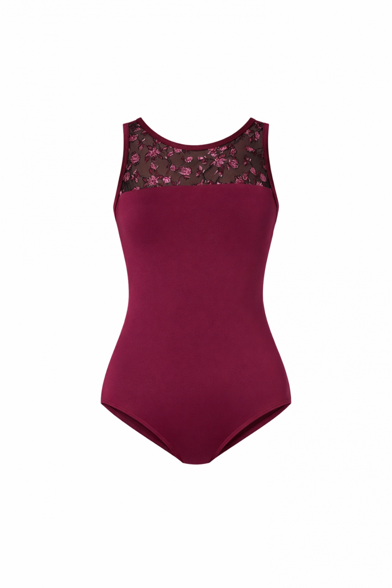 Justaucorps à fleurs F12401W Capezio bordeaux