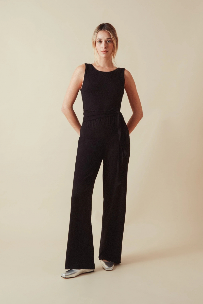Repetto black wrap-around jumpsuit S0743