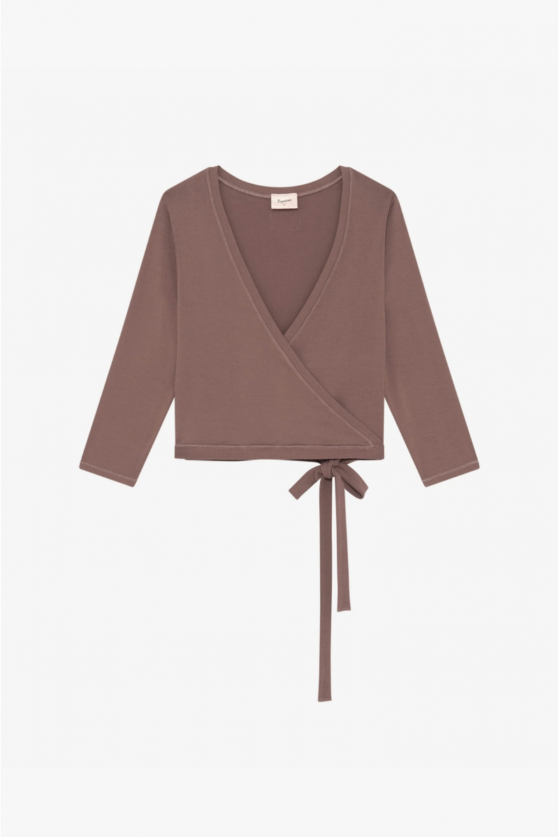 Repetto S0744 wrap cardigan in maroon