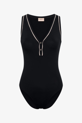 Repetto black V-neck bodysuit S0749