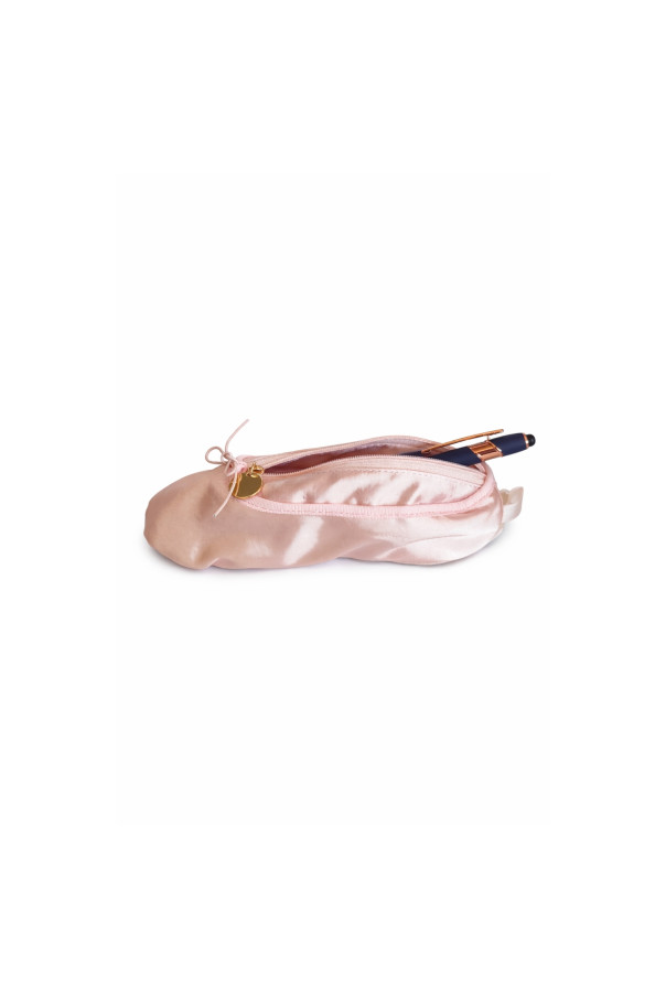 Pink satin demi-pointe shoe bag