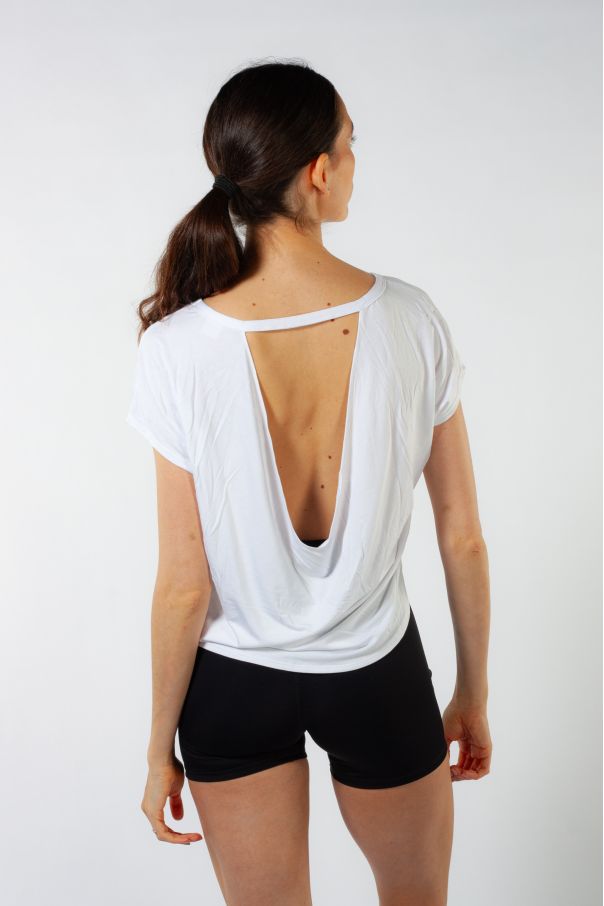 Carmen Bloch white backless T-shirt