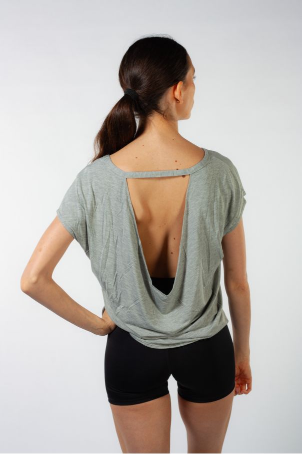 Carmen Bloch grey backless T-shirt