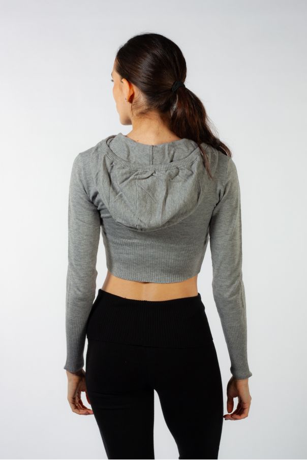 Short hooded jacket J13003 Bloch grey