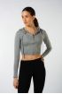 Short hooded jacket J13003 Bloch grey