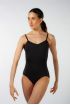 ES1001W Capezio black leotard with adjustable straps