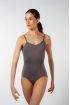 ES1001W Capezio grey leotard with adjustable straps