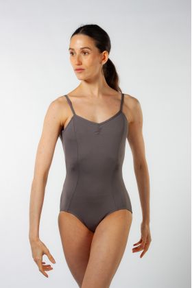 ES1001W Capezio grey leotard with adjustable straps