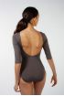 Capezio ES1004W women's grey 3/4 sleeve leotard
