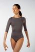 Capezio ES1004W women's grey 3/4 sleeve leotard