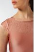 Vérane Ballet Rosa pearl short-sleeved lace leotard