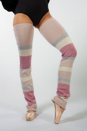 2048 Intermezzo pink striped knit leggings