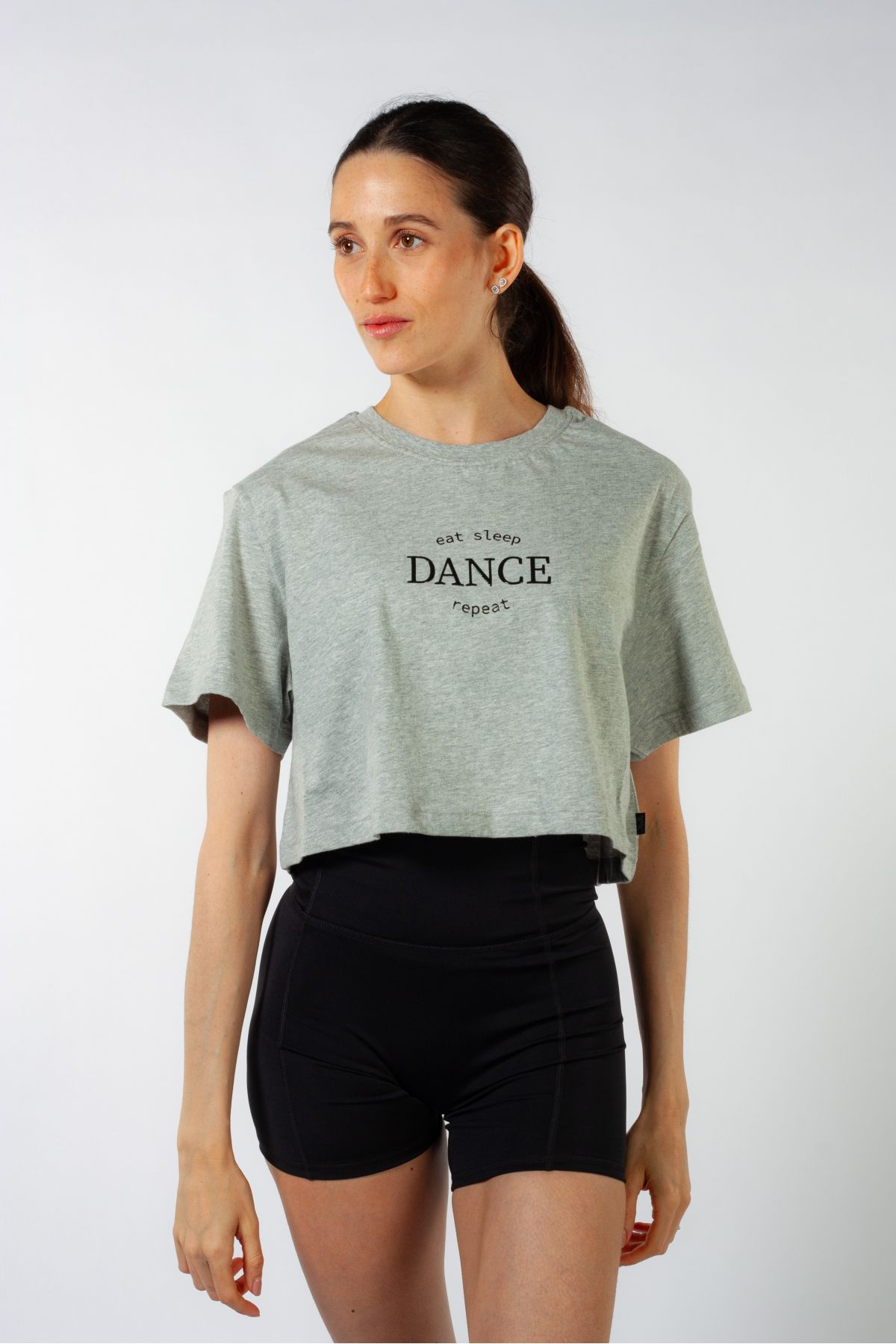 Crop top imprimé Mirella gris