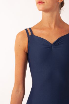 Justaucorps fines bretelles Wear Moi Mauve navy enfant