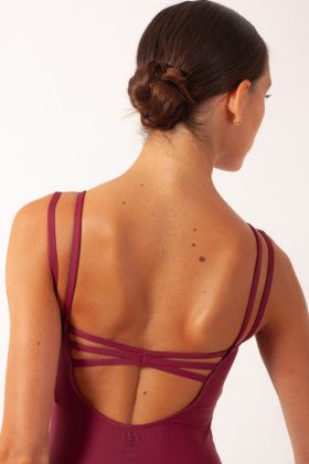 Justaucorps fines bretelles Wear Moi Mauve burgundy enfant