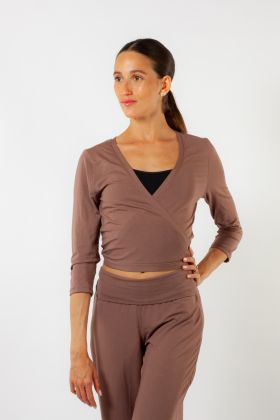 Cache-cœur en viscose S0744 Repetto marron glacé