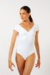 Wear Moi Candide White Short-Sleeve Leotard