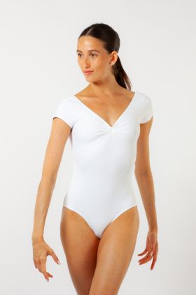 Wear Moi Candide White Short-Sleeve Leotard