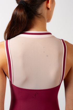 Aveline Wear Moi sleeveless leotard in burgundy/ballet pink