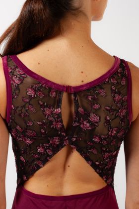 Capezio F12401W burgundy floral leotard