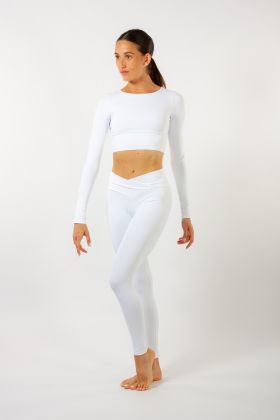 High-waisted V-leggings 5565 Intermezzo white