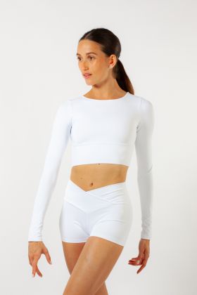 High-waisted shorts 5566 Intermezzo white
