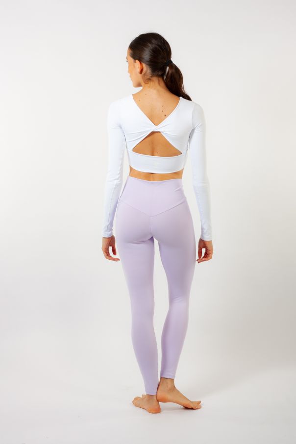 Long-sleeved crop top 6656 Intermezzo white