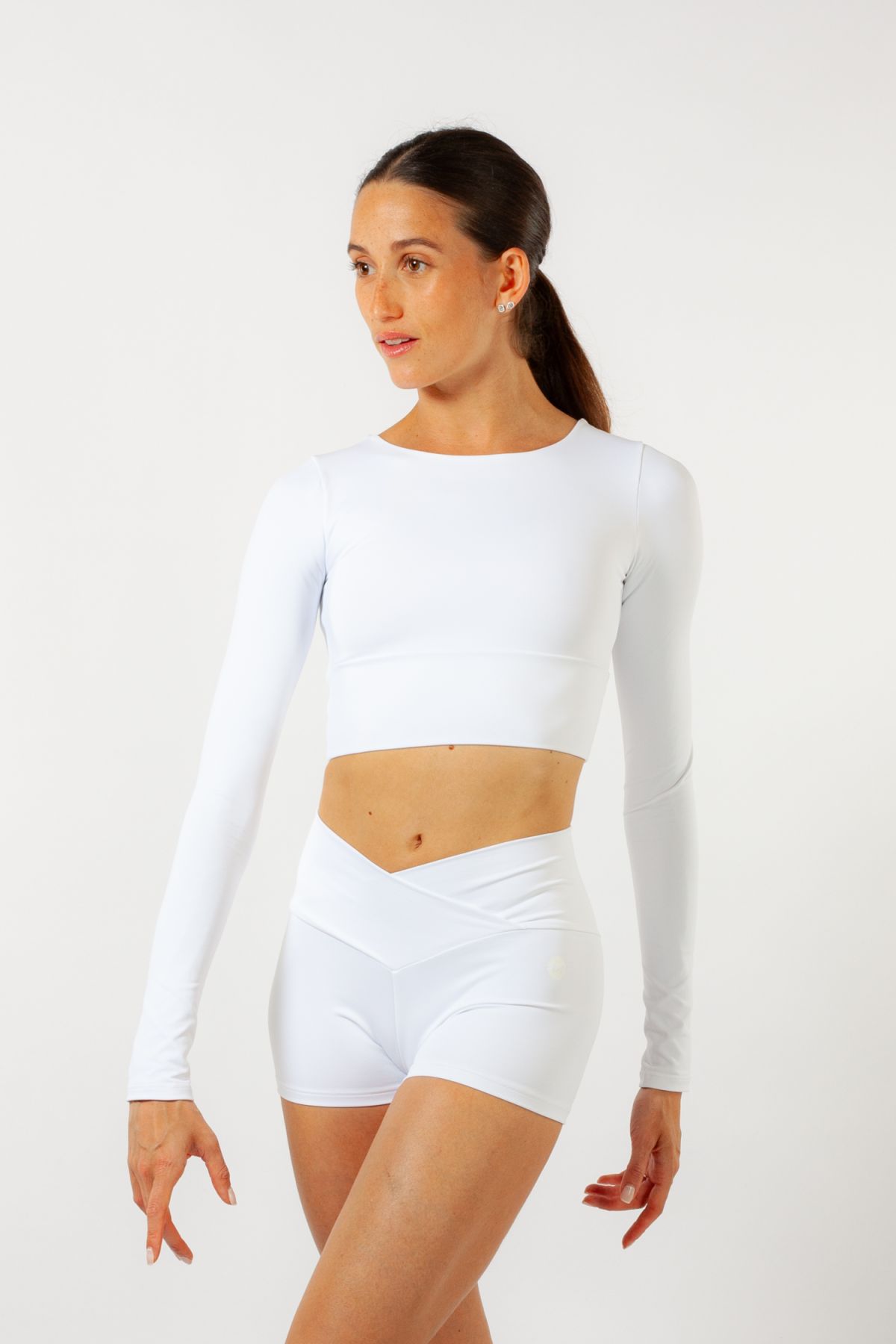 Crop top manches longues 6656 Intermezzo blanc