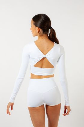Crop top manches longues 6656 Intermezzo blanc