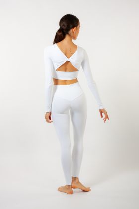 Long-sleeved crop top 6656 Intermezzo white