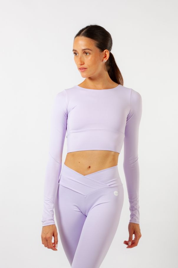 Long-sleeved crop top 6656 Intermezzo lavender