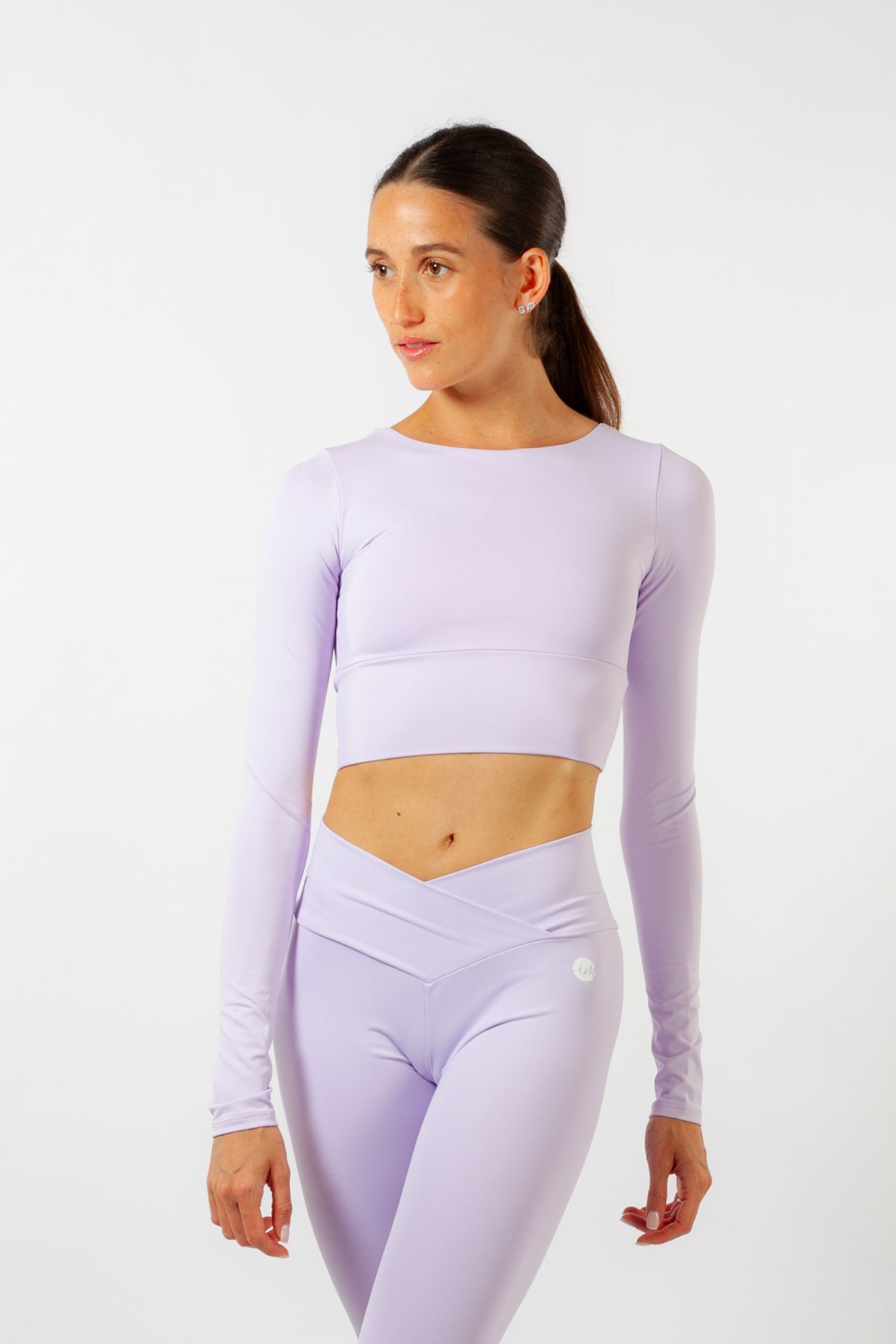 Long-sleeved crop top 6656 Intermezzo lavender