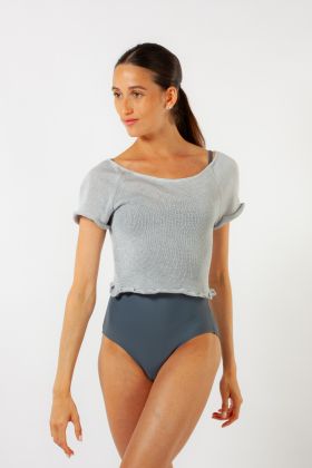 Pull manches courtes 6672 Intermezzo gris