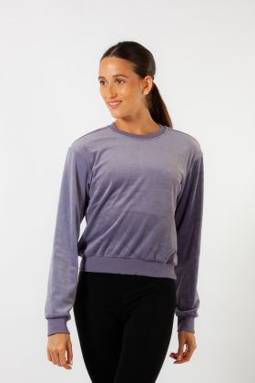 Bloch Z30015 lavender velour round neck jumper