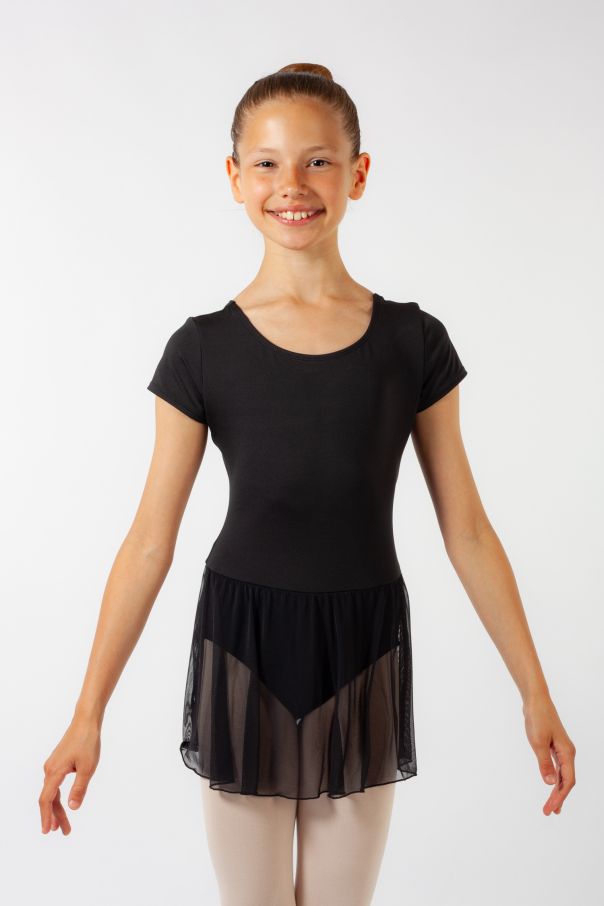 Capezio ES3008C black short-sleeved tunic for girls
