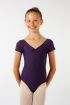 Justaucorps manches courtes fille Candide Wear Moi prune