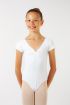 Justaucorps manches courtes fille Candide Wear Moi blanc
