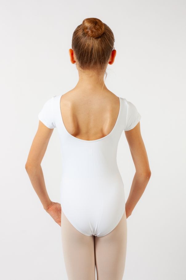 Candide Wear Moi White Girls' Short-Sleeve Leotard