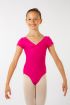 Justaucorps manches courtes fille Candide Wear Moi fuchsia