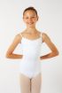 Girls' leotard with thin adjustable straps ES1001C Capezio white