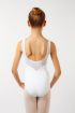 Alva Wear Moi white girls' leotard with wide straps