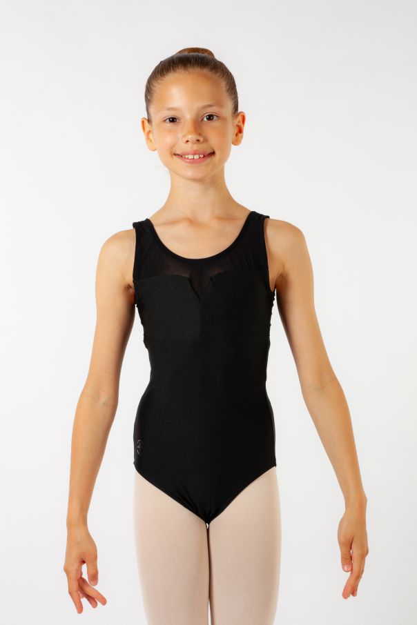 Alva Wear Moi black girls' leotard with wide straps